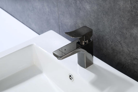 UPC FAUCET WITH DRAIN-GLOSSY BLACK