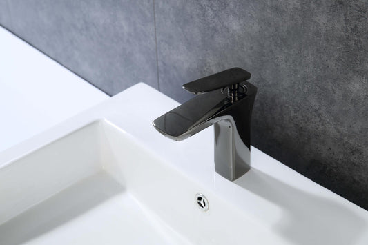 UPC FAUCET WITH DRAIN-GLOSSY BLACK