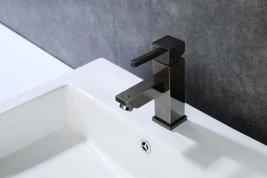 UPC FAUCET WITH DRAIN-GLOSSY BLACK