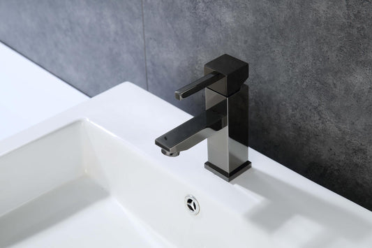 UPC FAUCET WITH DRAIN-GLOSSY BLACK