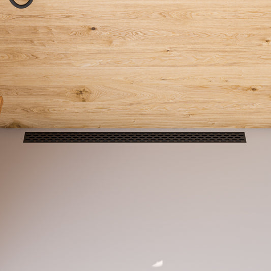 47" Black Matte Stainless Steel Linear Shower Drain with Groove Holes