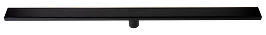47" Black Matte Brushed Stainless Steel Linear Shower Drain with Solid Cover