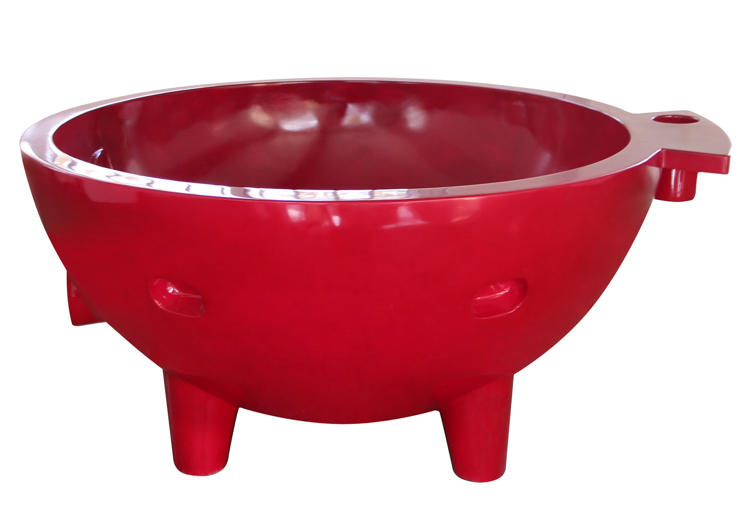 Red Wine FireHotTub The Round Fire Burning Portable Outdoor Hot Bath Tub