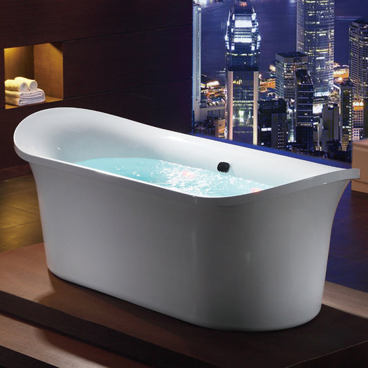 74" White Free Standing Air Bubble Bathtub