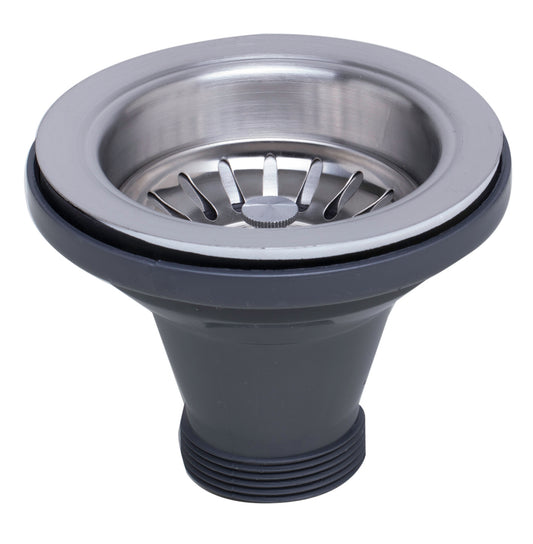 Brushed Stainless Steel 3 1/2" Basket Strainer Drain