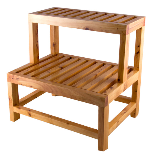 20" Double Wooden Stepping Stool Multi-Purpose Accessory