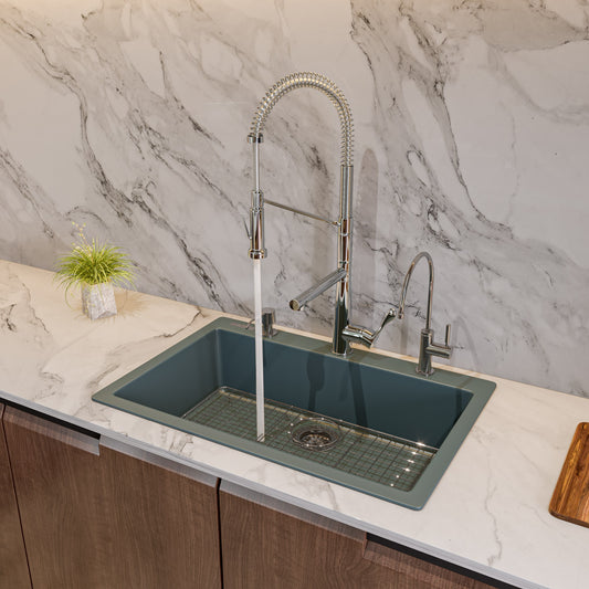 Titanium 30" Drop-In Single Bowl Granite Composite Kitchen Sink