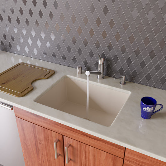 Biscuit 24" Undermount Single Bowl Granite Composite Kitchen Sink