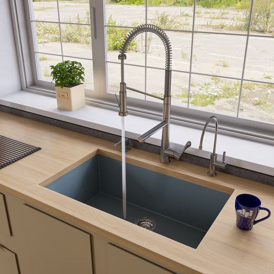 Titanium 33" Single Bowl Undermount Granite Composite Kitchen Sink