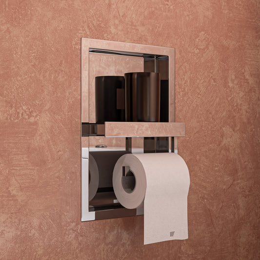 ALFI brand  Polished Stainless Steel Recessed Toilet Paper Holder Niche