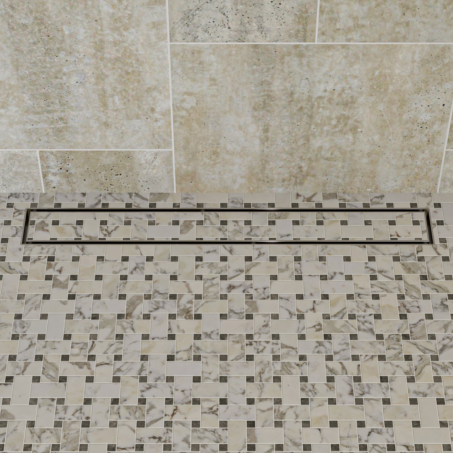 24" Long Modern Stainless Steel Linear Shower Drain w/o Cover