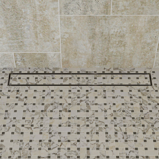 24" Long Modern Stainless Steel Linear Shower Drain w/o Cover