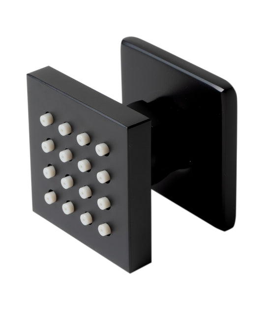 Black Matte 2" Square Adjustable Shower Body Spray