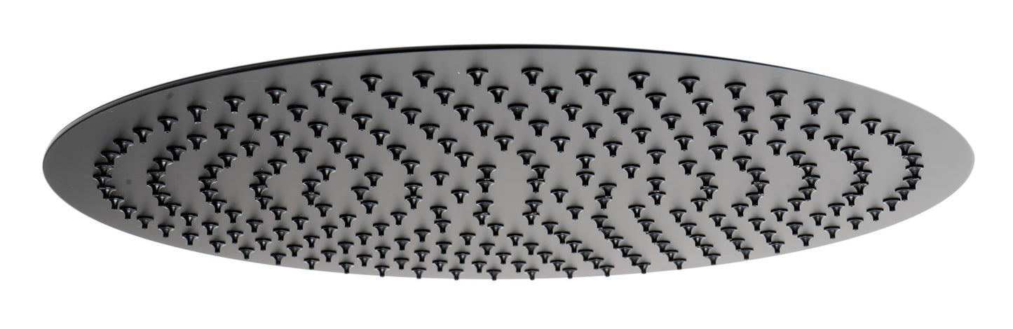 Matte Black Stainless Steel 16" Round Ultra-Thin Rain Shower Head