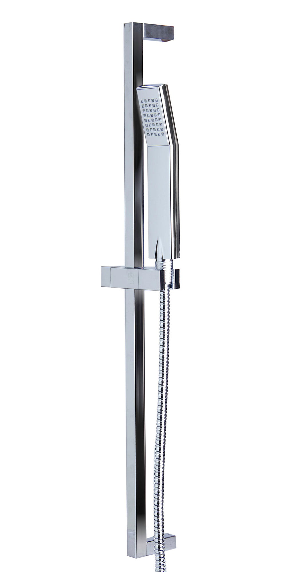 Polished Chrome Sliding Rail Hand Held Shower Head Set with Hose