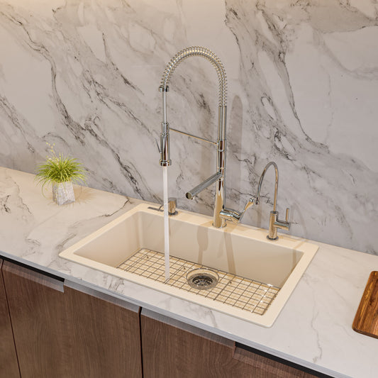 Biscuit 30" Drop-In Single Bowl Granite Composite Kitchen Sink