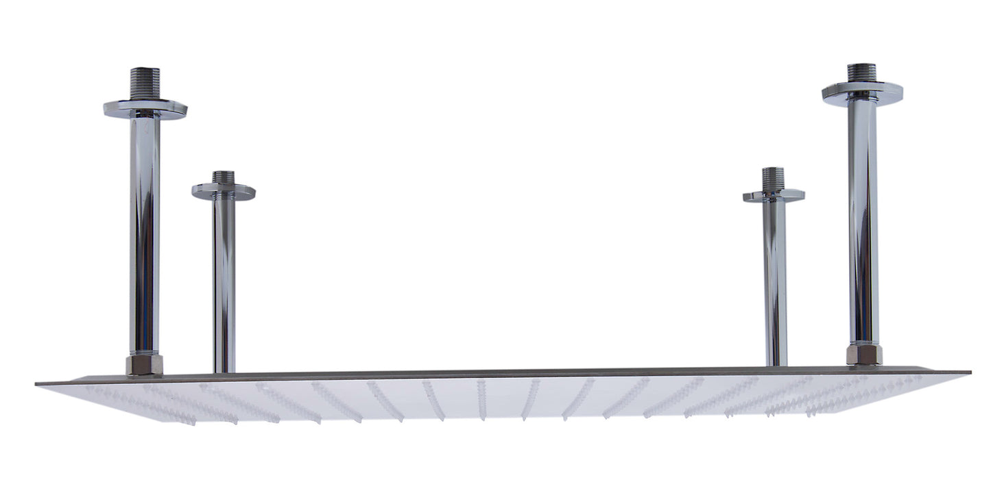 24" Square Brushed Solid Stainless Steel Ultra Thin Rain Shower Head