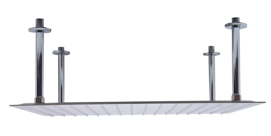 24" Square Brushed Solid Stainless Steel Ultra Thin Rain Shower Head
