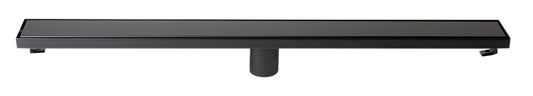 32" Black Matte Stainless Steel Linear Shower Drain with Solid Cover