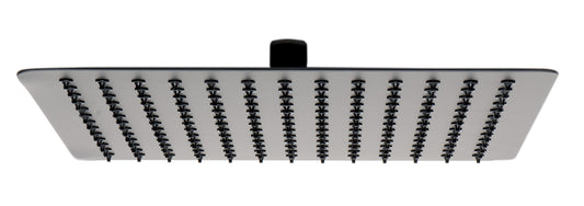 Matte Black Stainless Steel 12" Square Ultra-Thin Rain Shower Head
