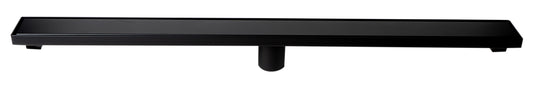 36" Black Matte Stainless Steel Linear Shower Drain with Solid Cover