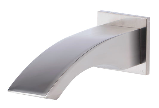 Brushed Nickel Curved Wallmounted Tub Filler Bathroom Spout