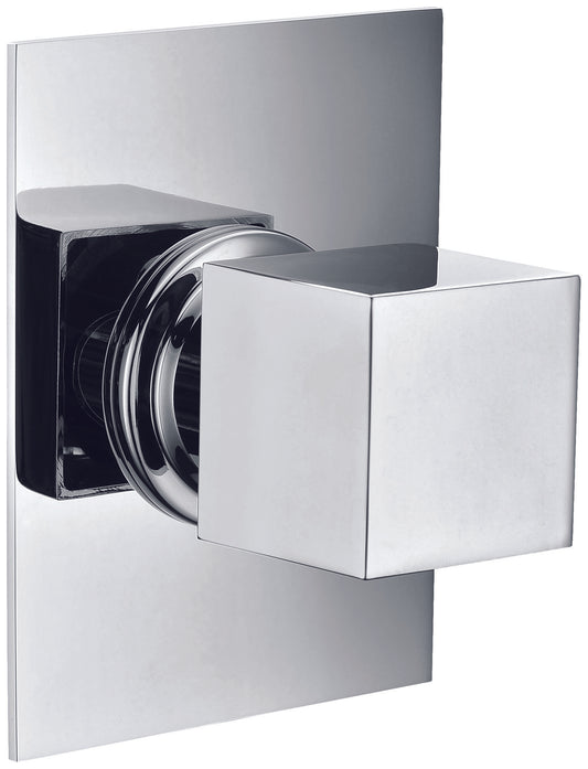 Polished Chrome Modern Square 3 Way Shower Diverter