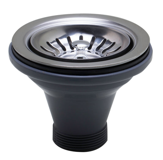 Polished Stainless Steel 3 1/2" Basket Strainer Drain