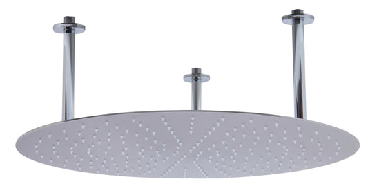 24" Round Brushed Solid Stainless Steel Ultra Thin Rain Shower Head