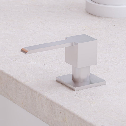 Modern Square Brushed Stainless Steel Soap Dispenser