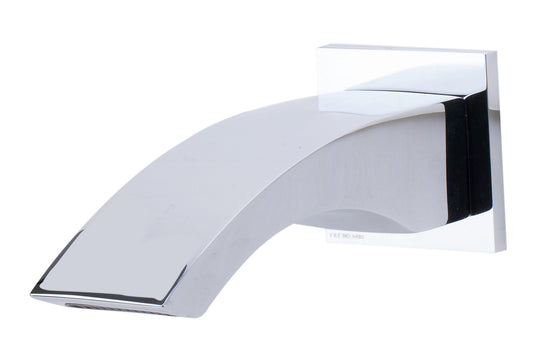 Polished Chrome Curved Wallmounted Tub Filler Bathroom Spout