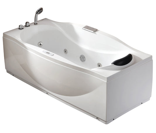6 ft Right Drain Acrylic White Whirlpool Bathtub w Fixtures