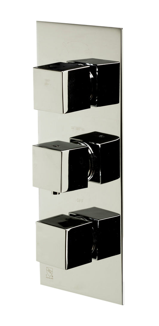 Polished Chrome Square 2 Way Thermostatic Shower Mixer
