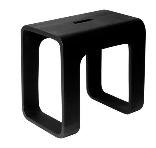 Black Matte Solid Surface Resin Bathroom / Shower Stool