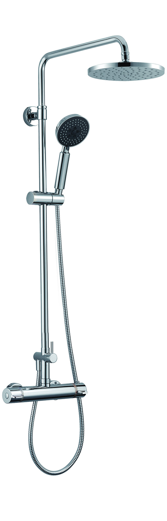 Polished Chrome Round Style Thermostatic Exposed Shower Set