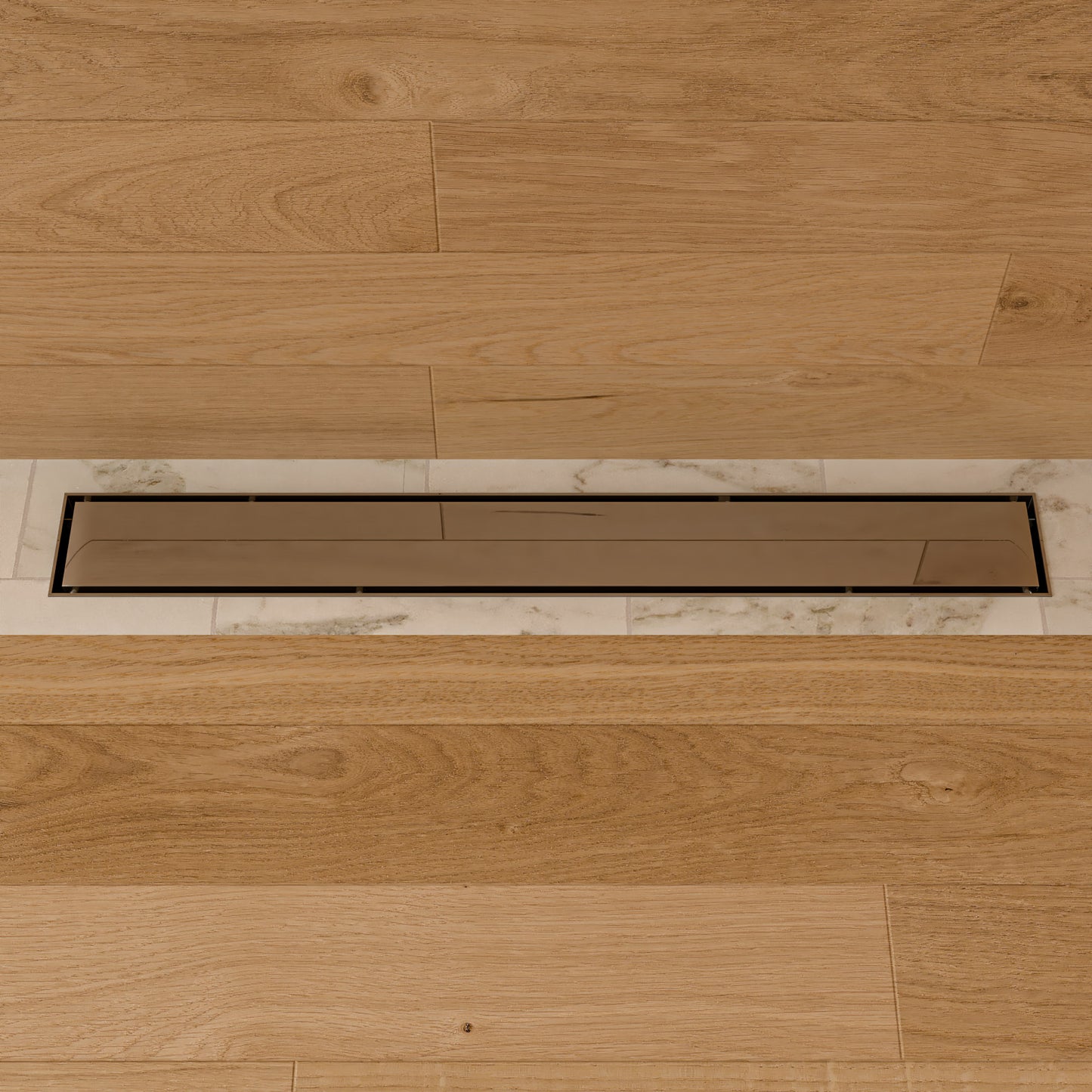 24" Modern Polished Stainless Steel Linear Shower Drain with Solid Cover