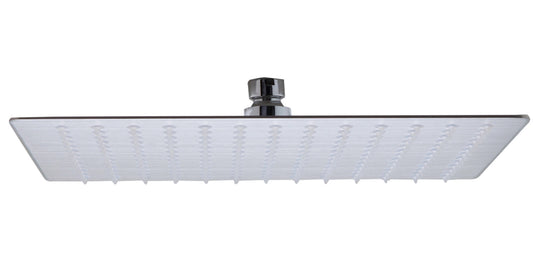 Solid Brushed Stainless Steel 12" Square Ultra Thin Rain Shower Head