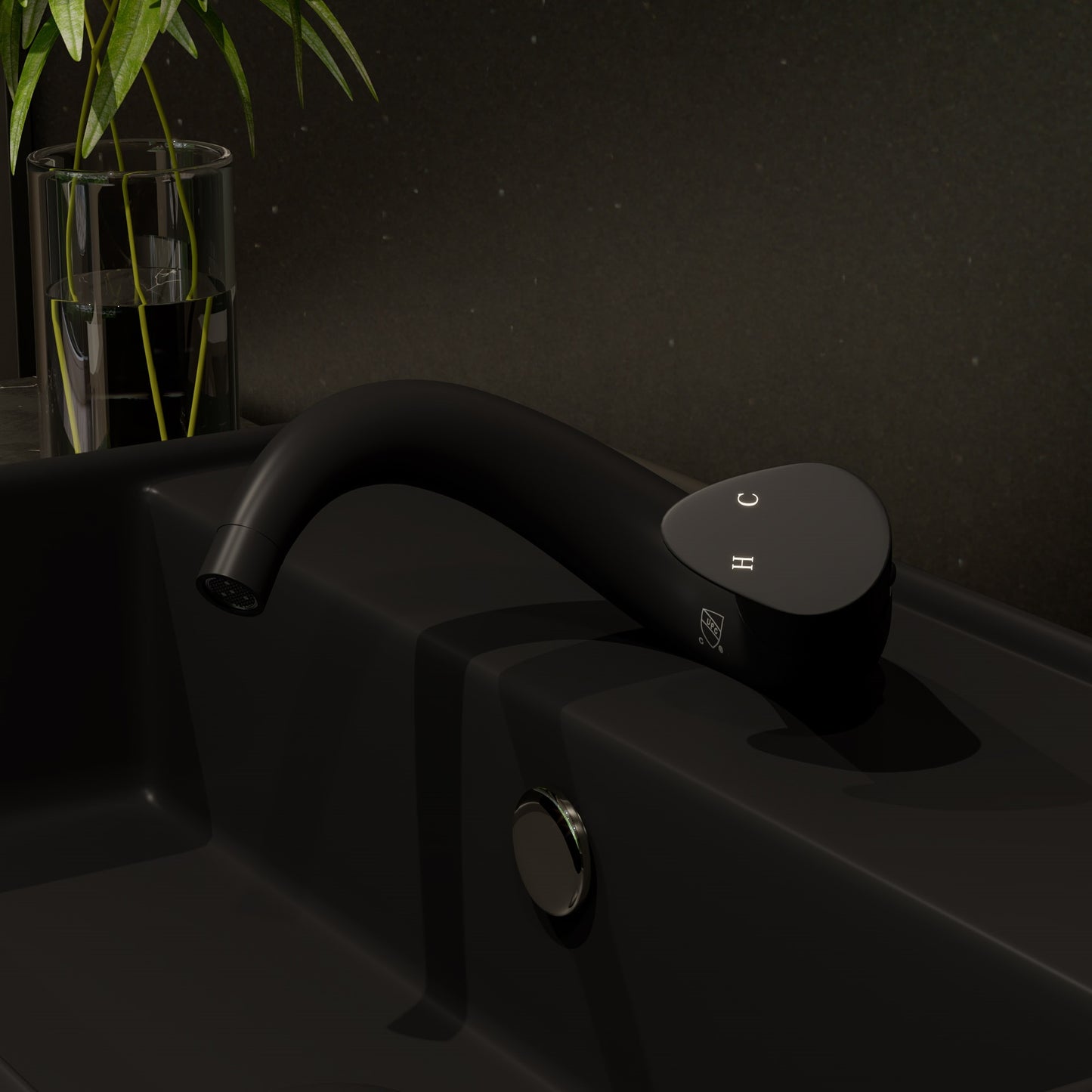 Black Matte Wave Single Lever Bathroom Faucet