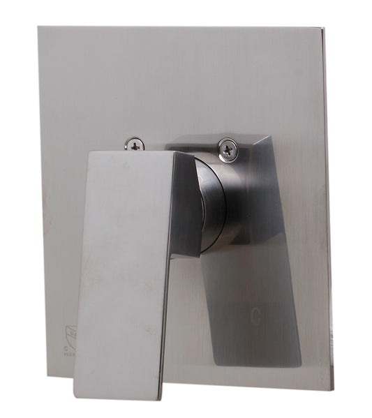 Brushed Nickel Shower Valve Mixer with Square Lever Handle