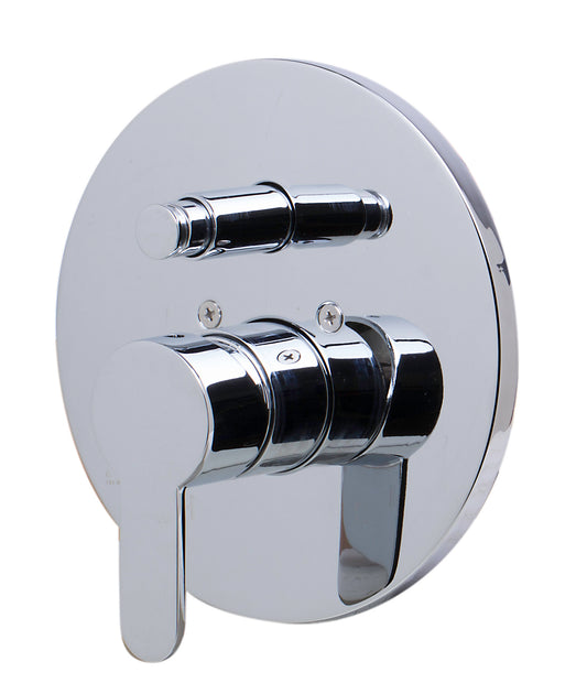 Polished Chrome Shower Valve Mixer with Rounded Lever Handle and Diverter