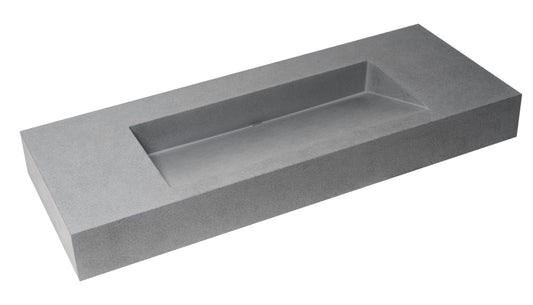 48" Solid Concrete Rectangular Countertop Sink