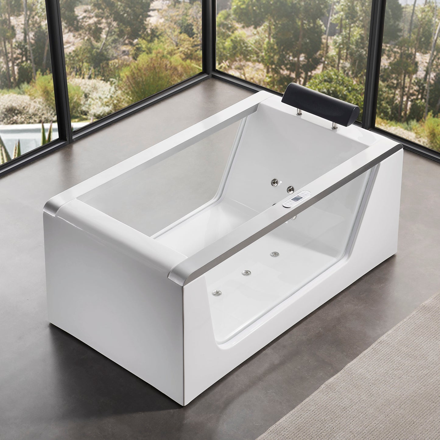 5 ft Clear Rectangular Acrylic Whirlpool Bathtub