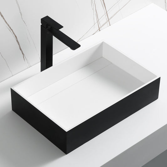 Black Matte 20" x 14" Solid Surface Resin Sink