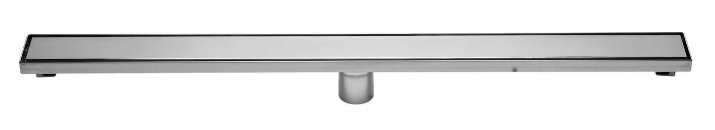 36" Modern Polished Stainless Steel Linear Shower Drain with Solid Cover