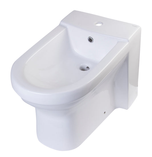 White Ceramic Bathroom Bidet with Elongated Seat