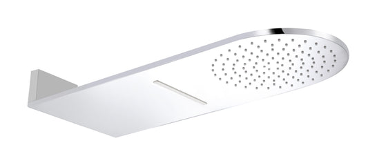 Polished Chrome 10" Wall-Mounted Square Waterfall Rain Shower Head