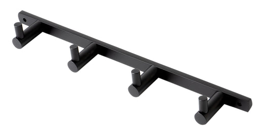 Black Matte Wall Mounted 4 Prong Robe / Towel Hook