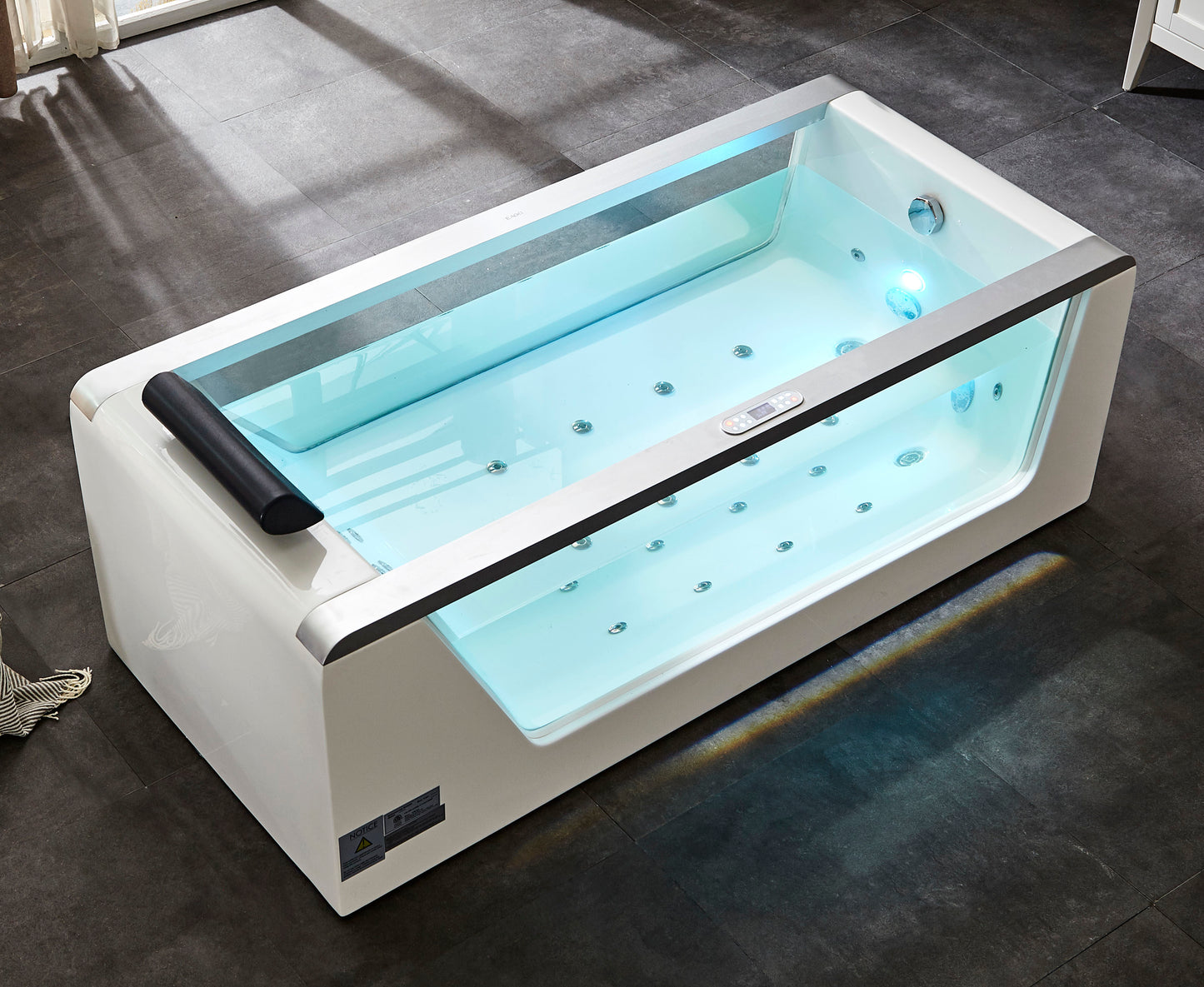 6 ft Clear Rectangular Acrylic Whirlpool Bathtub