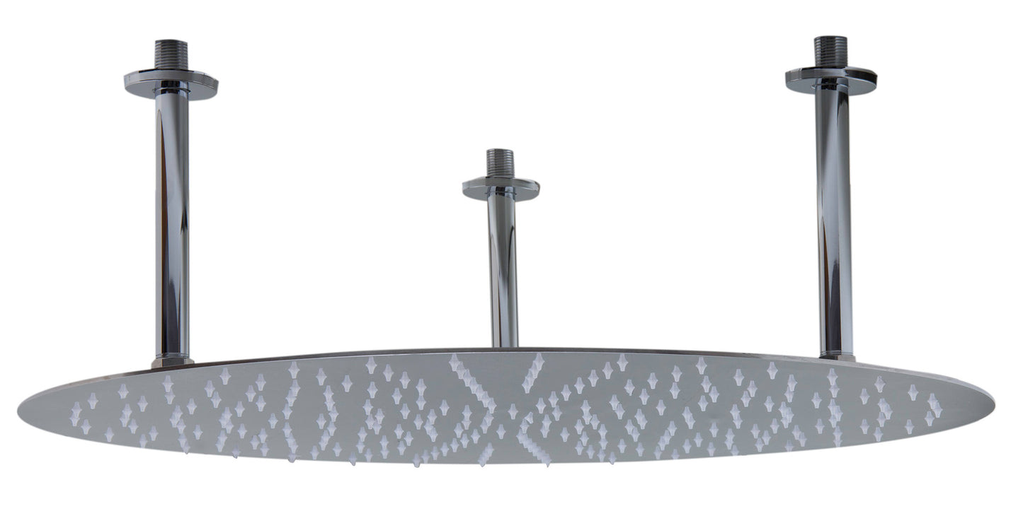 24" Round Polished Solid Stainless Steel Ultra Thin Rain Shower Head