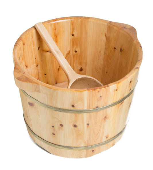 Round Wooden Cedar Foot Soaking Tub